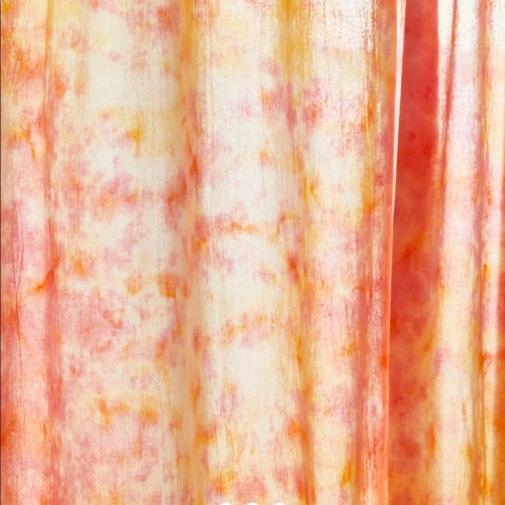 UO-Meiko Tie-Dye Shower Curtain- Color: Medium Orange